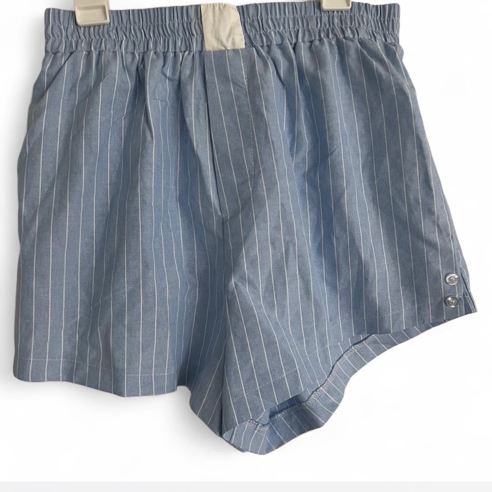 SNDYS X Revole Blue Striped Women's Shorts - Picture 4 of 5